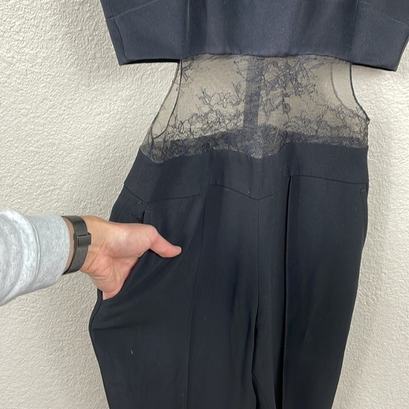 Noam Hanoch Nikka Bandeau Lace Cut Out Jumpsuit Black ASO Taylor Swift Sz 2 - Picture 11 of 16